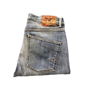 Tommy Hilfiger Mens Jeans 34x34 Light Wash Straight Leg Distressed Denim